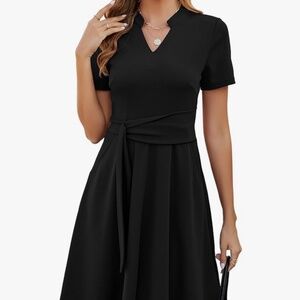 Mokayee Womens  Short Sleeve V Neck Fit with Pockets Size Small